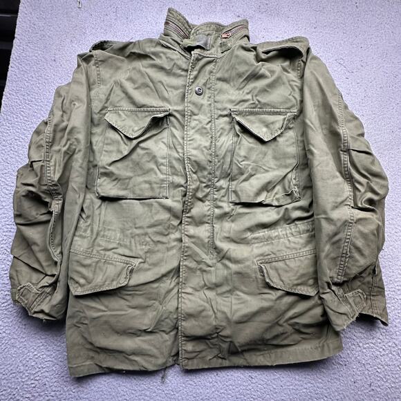 Vintage M-65 US Army Field Lined Jacket Hooded Men Large OG-107 General Zipper - Picture 1 of 15